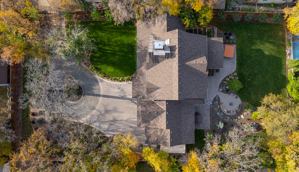 Limitless Landscaping aerial view of custom landscape construction project in Winnipeg, Manitoba