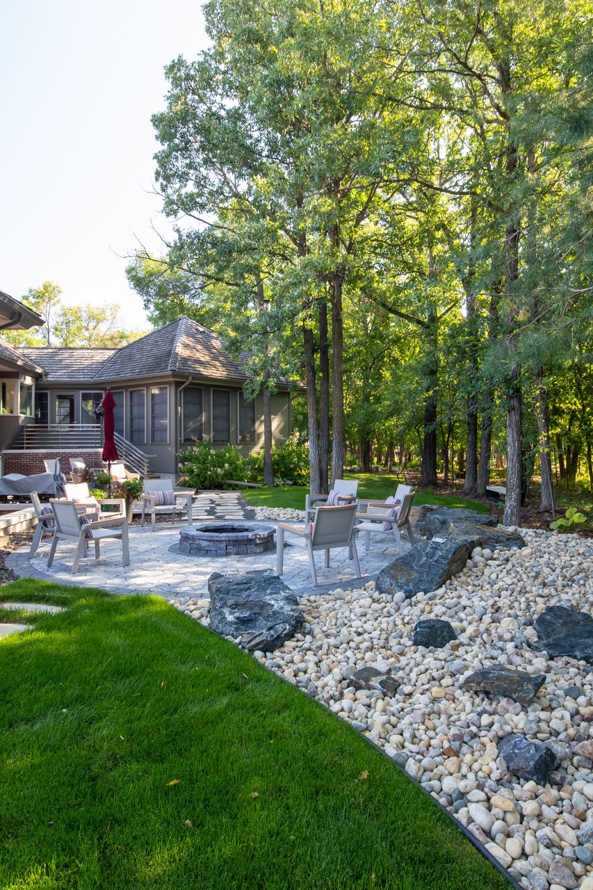 Limitless Landscaping custom softscaping and fire pit project in Winnipeg, Manitoba