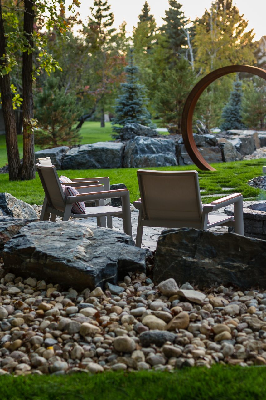 Limitless Landscaping custom fire pit and seating area – Winnipeg Manitoba landscape design