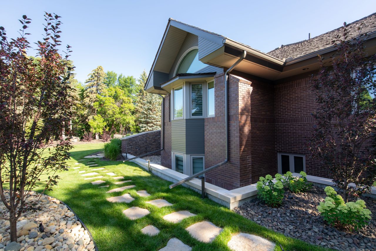 Limitless Landscaping customized softscaping with pathway in Winnipeg, Manitoba