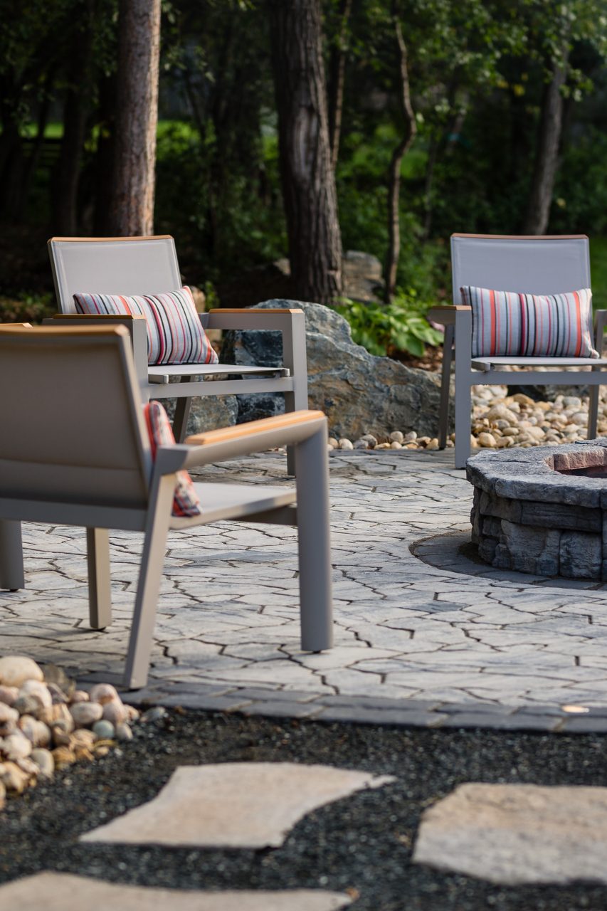 Limitless Landscaping custom patio and fire pit hardscaping project in Winnipeg, Manitoba