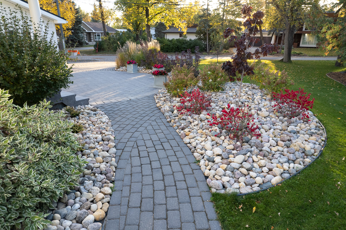 Limitless Landscaping softscaping and stone path design in Winnipeg, Manitoba