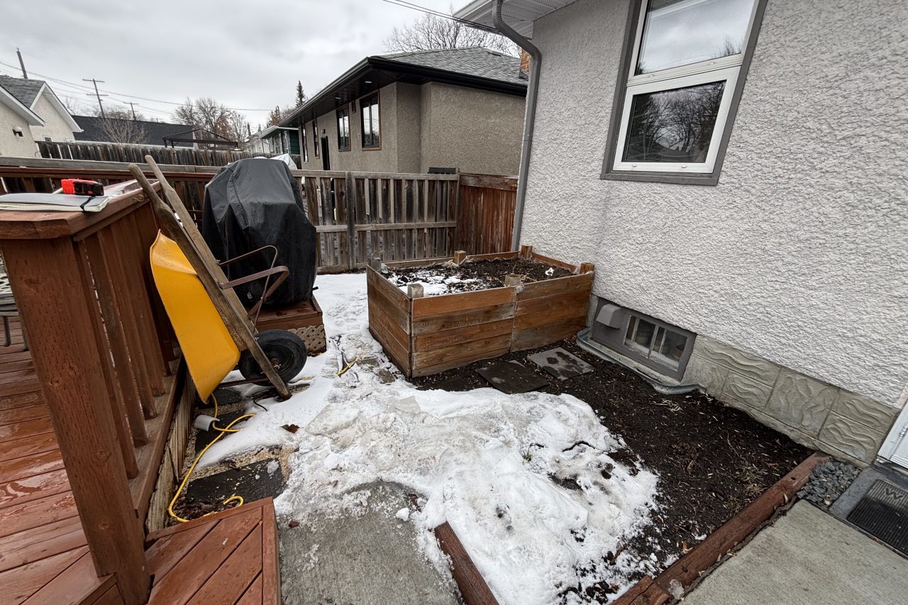 Limitless Landscaping softscaping project with garden beds in Winnipeg, Manitoba