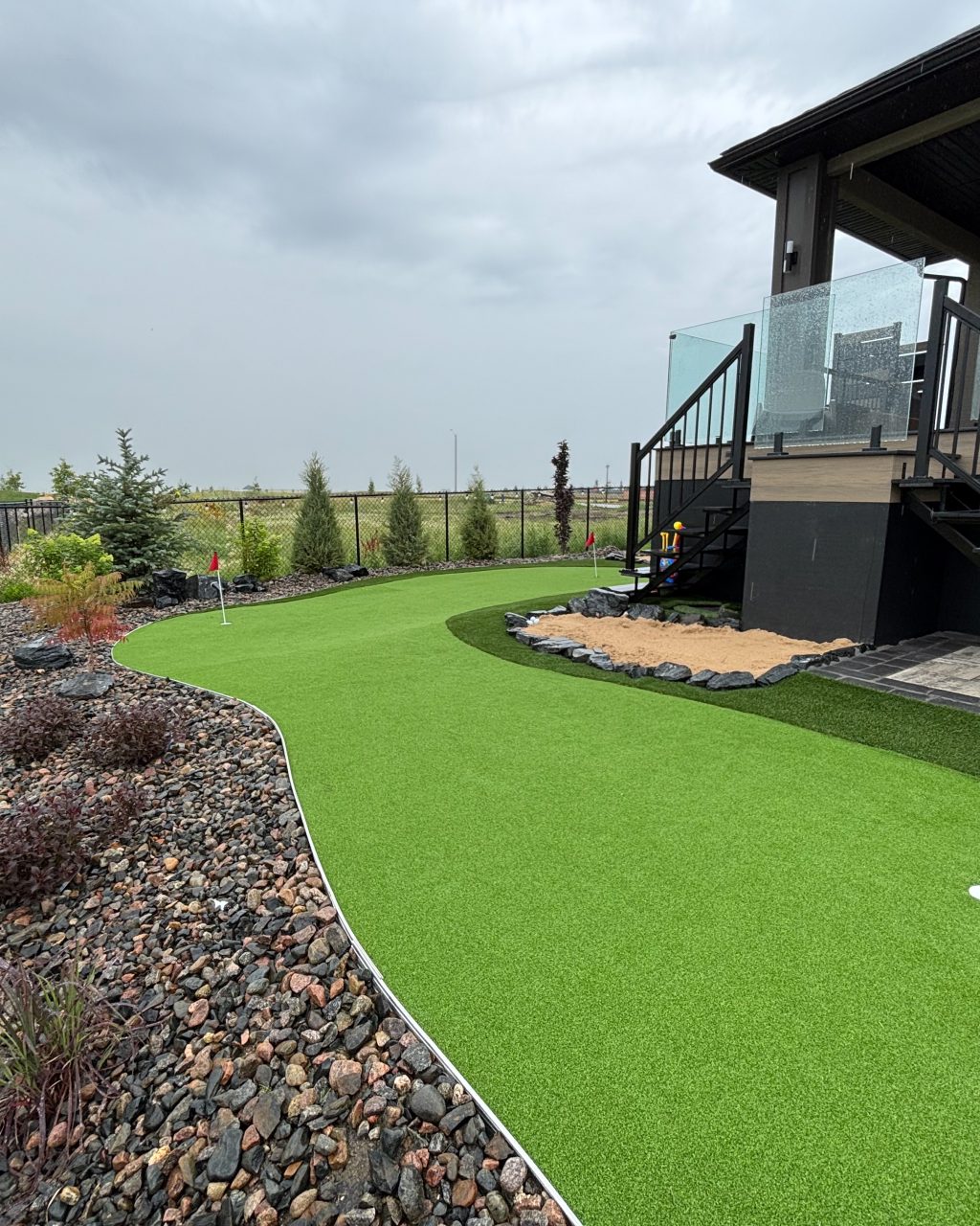 Limitless Landscaping custom putting green installation – Winnipeg Manitoba