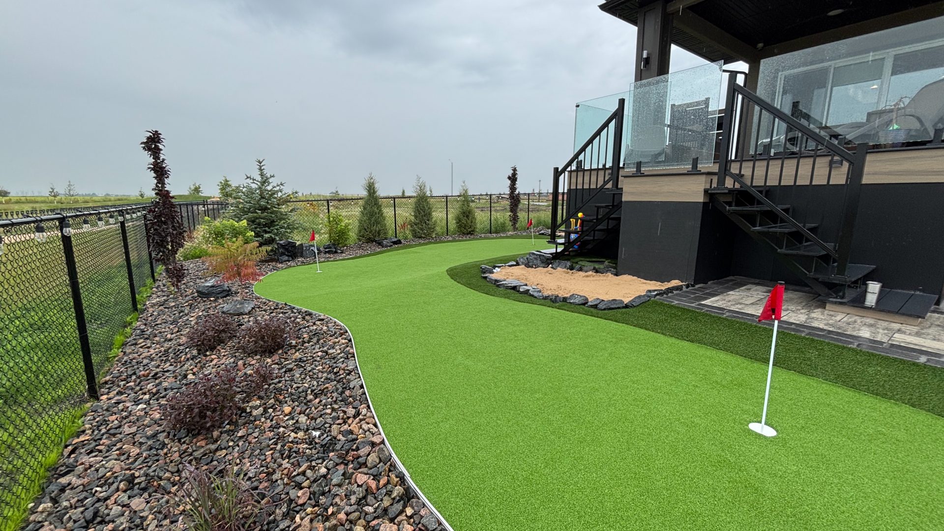 Limitless Landscaping custom putting green installation – Winnipeg Manitoba