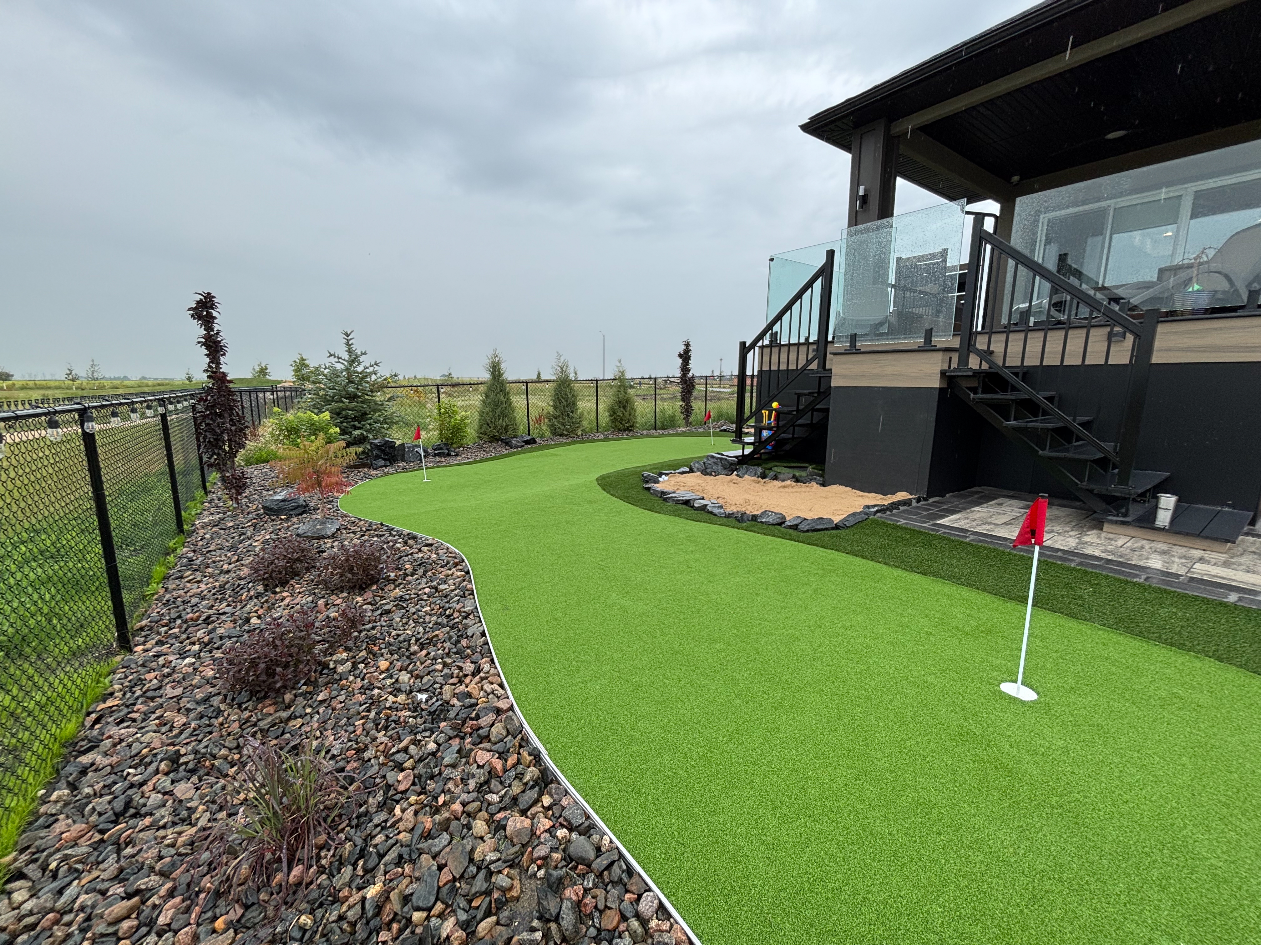 Limitless Landscaping custom putting green installation – Winnipeg Manitoba