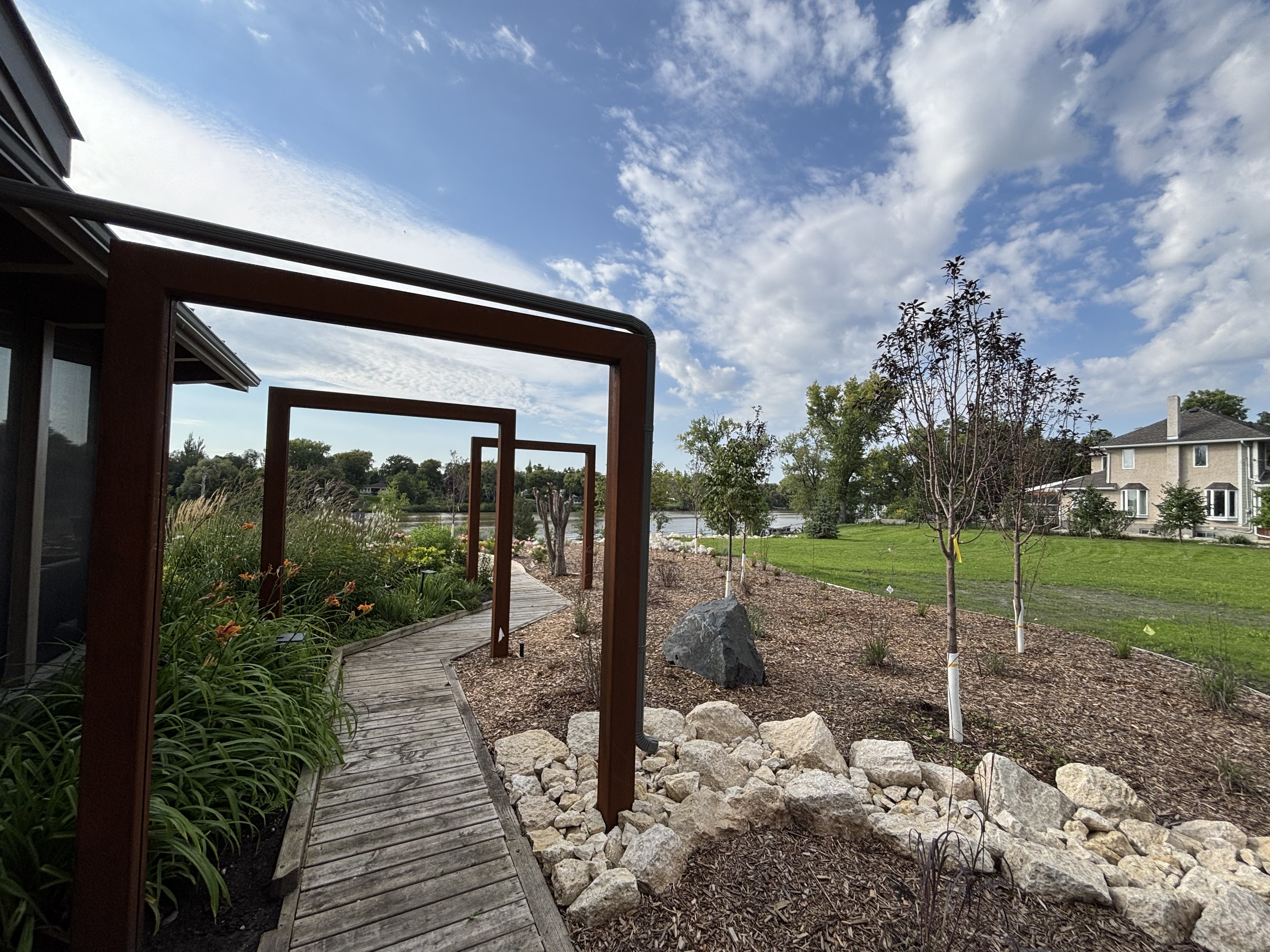 Limitless Landscaping softscaping and pathway design project in Winnipeg, Manitoba along Henderson Hwy.