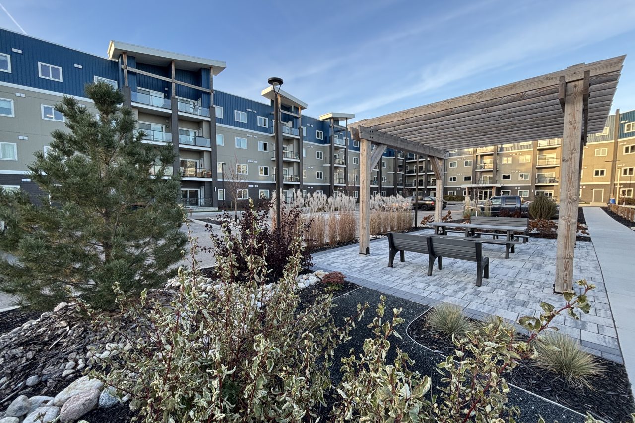 Limitless Landscaping hardscaping and softscaping project with pavilion in Winnipeg, Manitoba