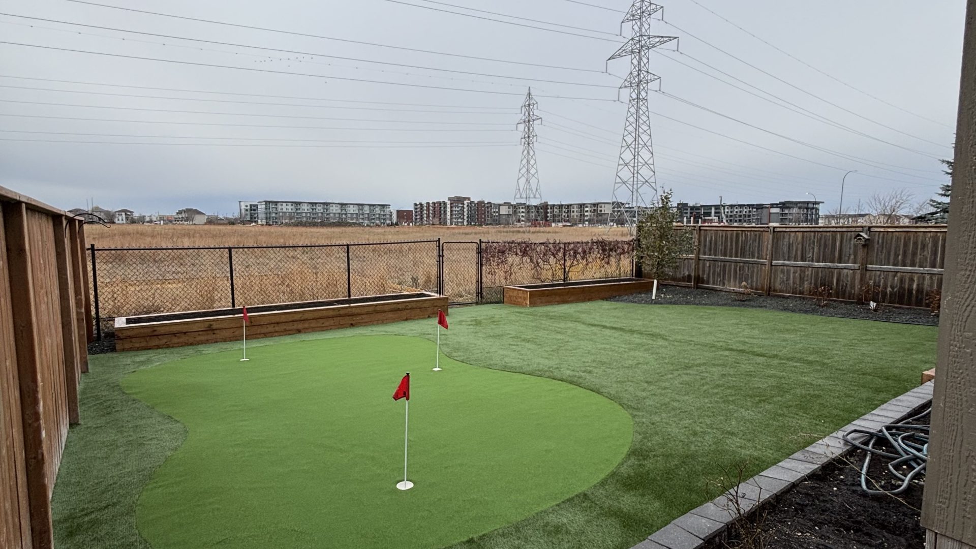 Limitless Landscaping custom putting green installation in Winnipeg, Manitoba